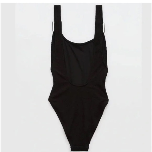 NWT Aerie Black Ribbed Swimsuit - Picture 4 of 9